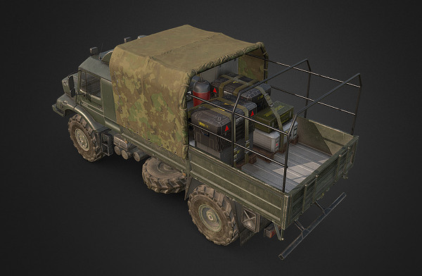 军队陆军运输车卡车游戏模型下载插图1