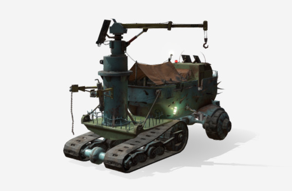 越野装甲车吊机3d模型插图
