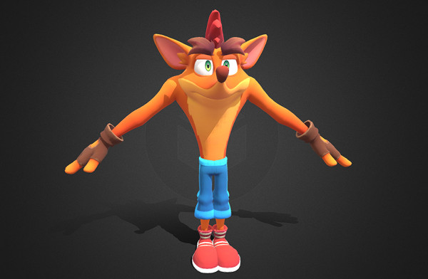 愤怒的小鸟：绿猪岛Crash Bandicoot (Rigged)有绑定插图1