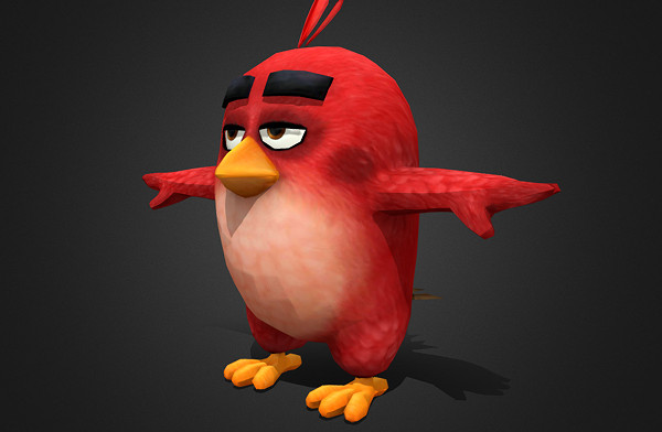 愤怒的小鸟：绿猪岛Red (Rigged)红色小鸟（有绑定）插图1