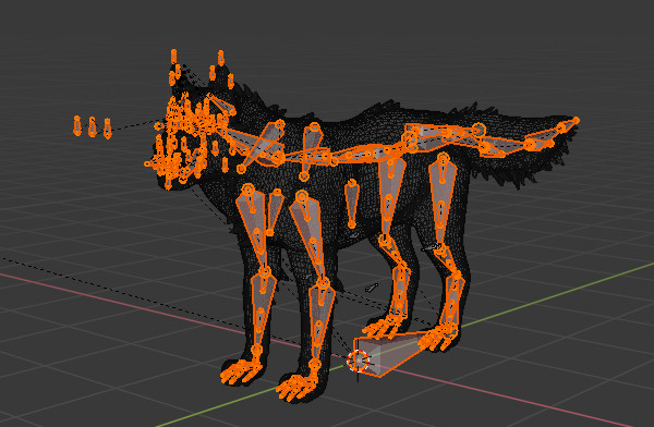 老虎blender模型，有骨骼绑定插图1