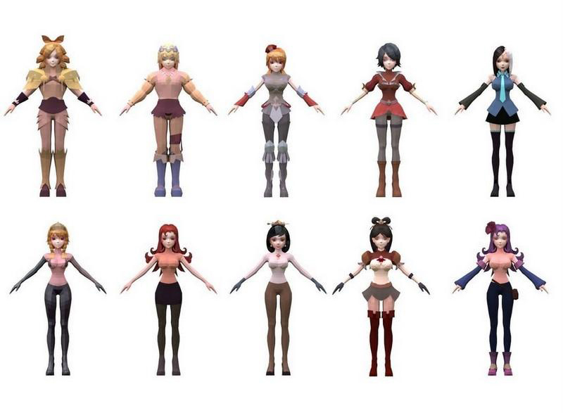 Low poly 60多个美女游戏角色模型合集插图1