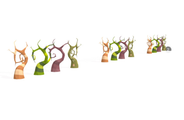 低多边形卡通树3d模型插图1