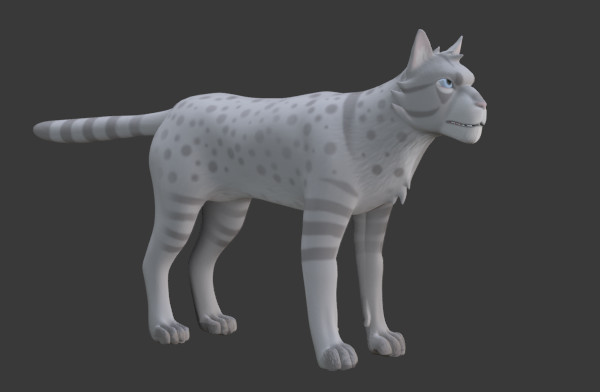 灰色豹子 花猫 白虎 幻想生物blender模型插图