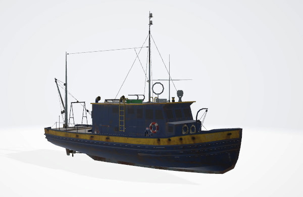 小渔船 捕渔船 小木船 渔船 小快艇 轮船 小快船 模型插图