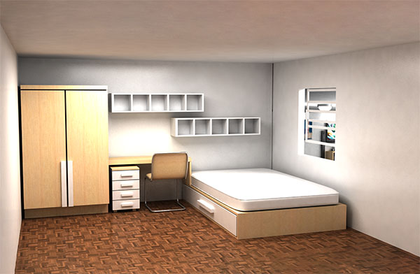 简易出租房室内房间3d模型插图