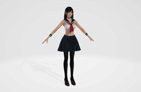 校服女孩-有两套服装Miu Hinasaki 3D Model插图