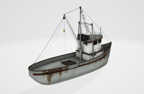 旧渔船3d模型插图