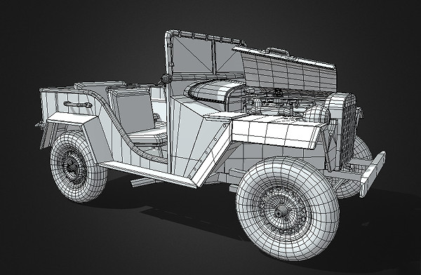 苏联吉普车3d模型插图