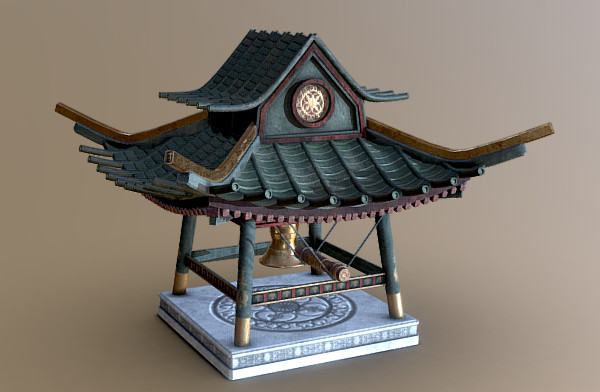 日本钟楼建筑3d模型插图1