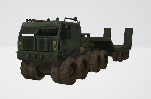 军用运输车导弹车3d模型插图1