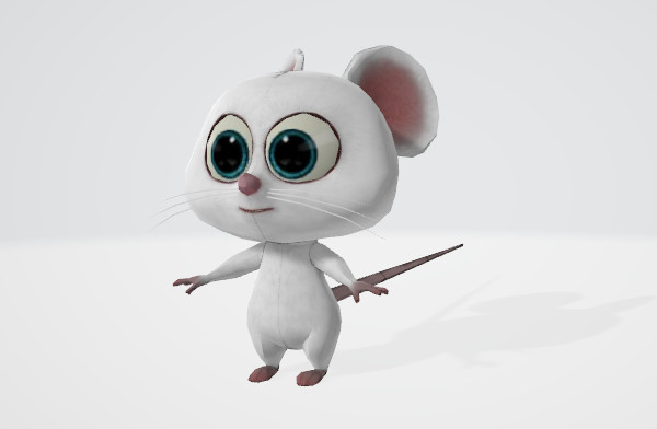 白色卡通老鼠3d模型插图