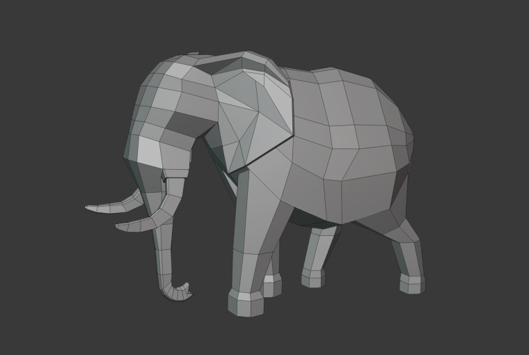 原创教程-大象建模教学低多边形模型插图