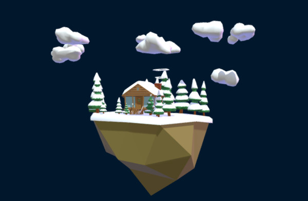 森林里的圣诞节小木屋3d模型插图
