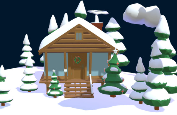 森林里的圣诞节小木屋3d模型插图1