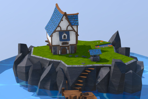 中世纪风格海岛上的房子island done插图