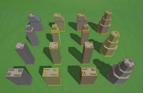 低多边形城市建筑道具unity3D模型插图5