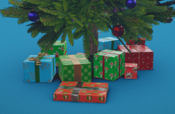 圣诞树+圣诞礼盒+圣诞节快乐插图1