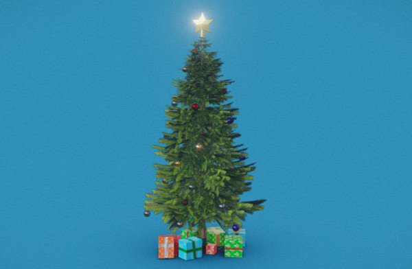 圣诞树+圣诞礼盒+圣诞节快乐插图