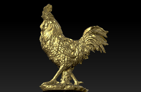 公鸡雕像OBJ模型插图