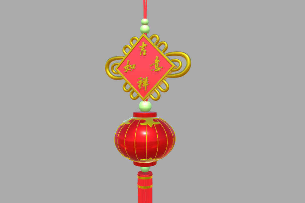中国结+灯笼chinese-knot-lantern模型插图