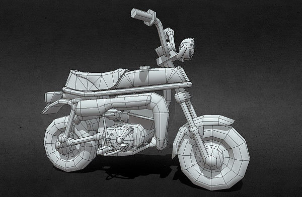 铃木摩托车低多边形模型插图1