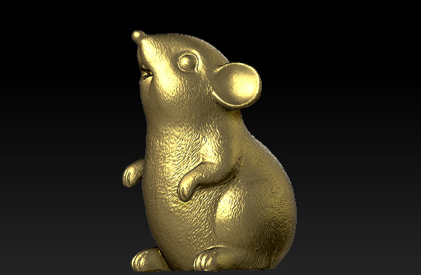 老鼠雕像OBJ模型插图1