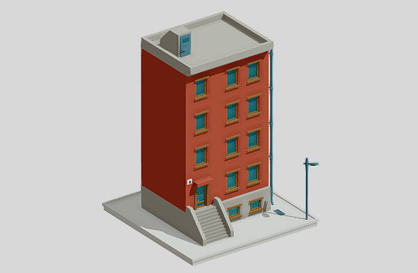 卡通建筑low poly模型下载插图