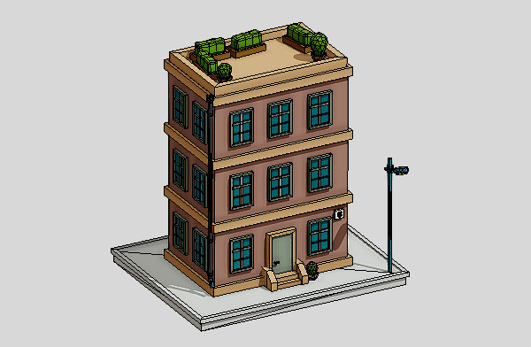 low poly卡通房子3d模型插图1