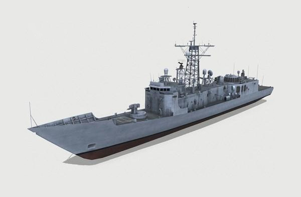 佩里级护卫舰低多边形3D模型插图