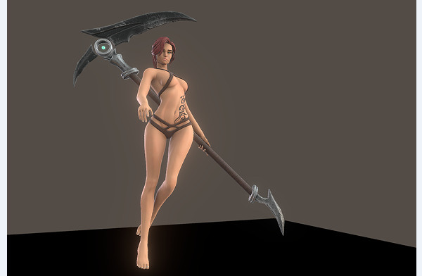 镰刀女战士游戏角色lady-jayne模型插图