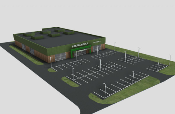 大型商场超市建筑设计效果图3d模型插图1