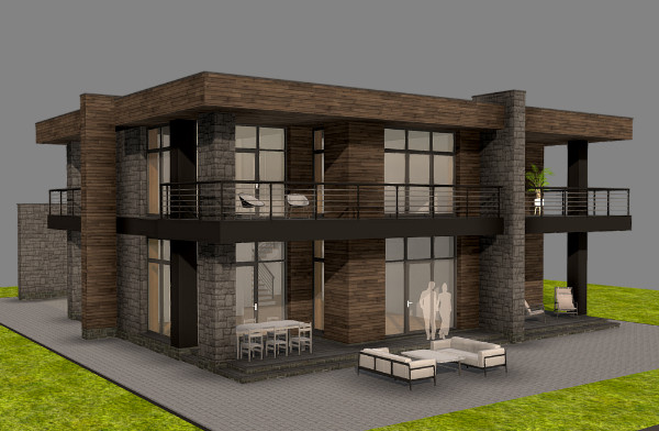 现代简约风格欧式别墅建筑3d模型02插图