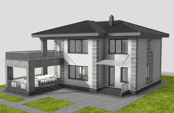 乡村别墅住宅建筑项目设计3d模型插图