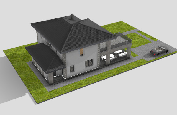 乡村别墅住宅建筑项目设计3d模型插图2