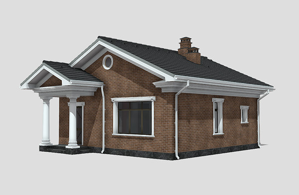 乡村里的私人住宅建筑房子3d模型插图