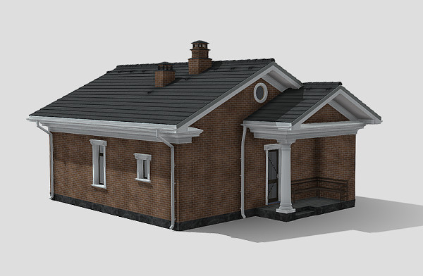 乡村里的私人住宅建筑房子3d模型插图1