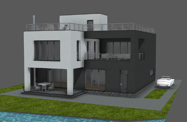 住宅建筑乡村别建筑设计3d模型02插图