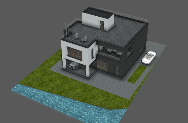 住宅建筑乡村别建筑设计3d模型02插图2