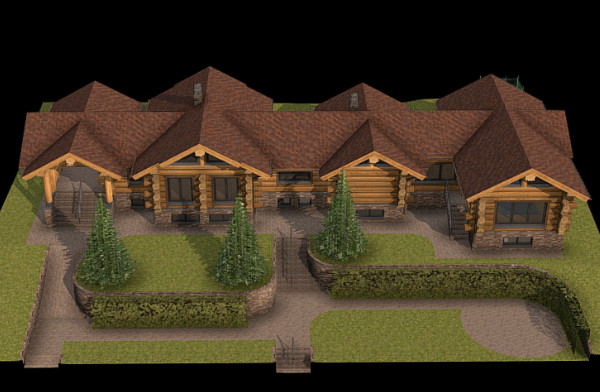 木房子结构建筑3d模型插图1
