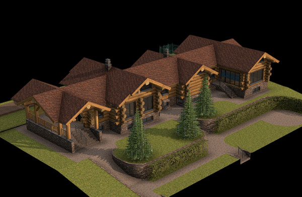 木房子结构建筑3d模型插图2