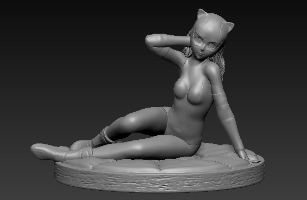 猫女动漫风格3D打印模型插图