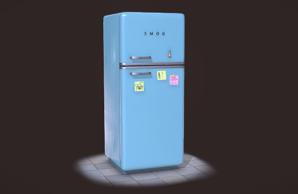复古风格冰箱插图
