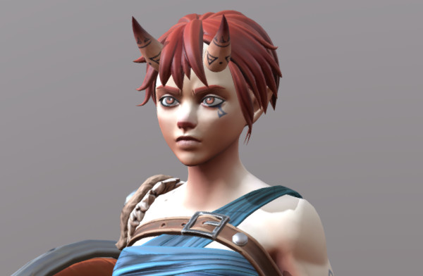 野蛮人维京人女战士3d模型插图