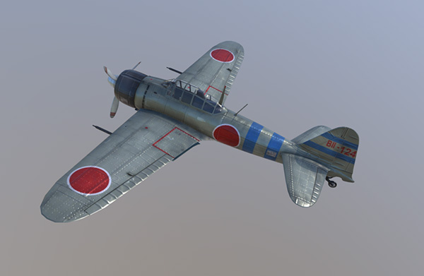 日本零式战斗机CG模型插图2
