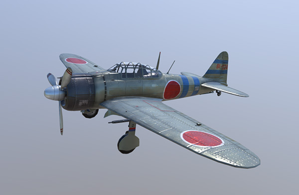 日本零式战斗机CG模型插图