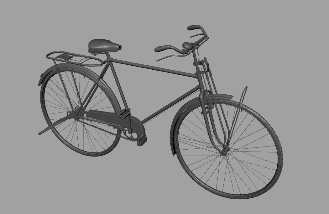 凤凰牌老式自行车fbx模型插图1