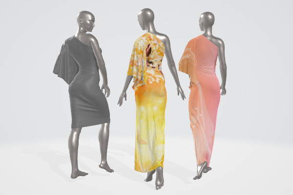 女性连衣裙服装模特3d模型插图1