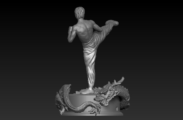 李小龙动作Bruce_Lee_pose_3d打印模型插图