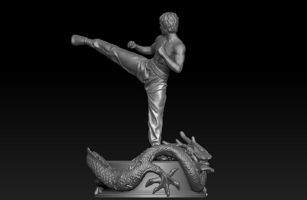 李小龙动作Bruce_Lee_pose_3d打印模型插图1